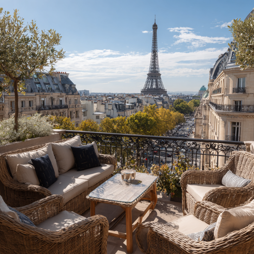 Appartement parisien lumineux avec vue sur la Tour Eiffel